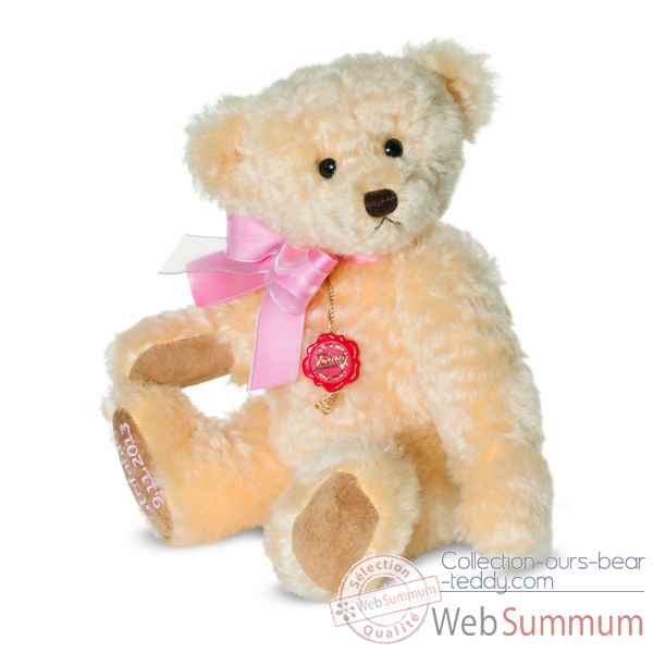 Ours Teddy bear vanille et rose 33 cm Hermann -12038 4