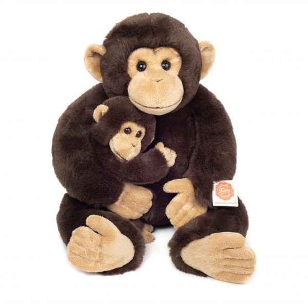 Peluche Chimpanze avec bebe 40 cm hermann -92947 5